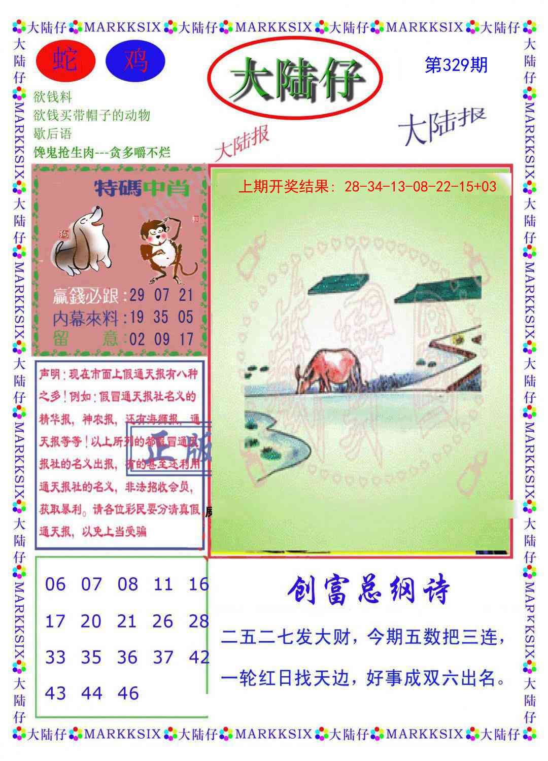 2025329期：澳门大陆仔，描绘2025今天晚上澳门开什么玄机:特码四五不用查;解析2025新澳门彩开将结果5肖10码：【鼠龙马猴鸡,1-4-6-8-22-24-33-35-38-47】