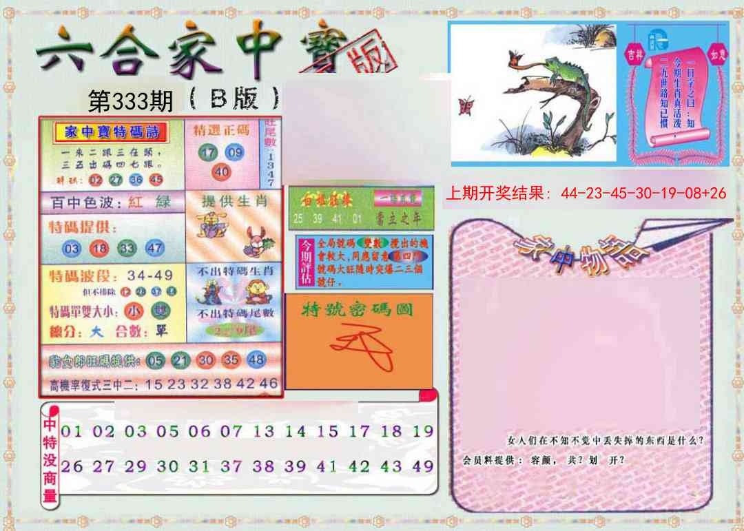 2025333期：六合家宝B，描绘2025综合资料大全玄机:今期生肖出风头;解析2025最全免费资料大全4肖8码：【虎马羊狗,1-7-10-18-21-38-46-47】