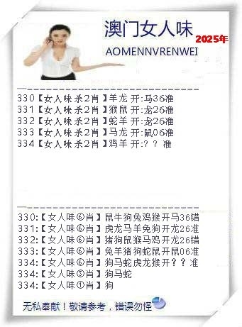 2025334期：澳门女人味，描绘2025年新澳门天天开好彩玄机:羊兔马虎找特码;解析2025今天晚上澳门开什么4肖8码：【兔蛇羊猴,2-8-10-19-20-21-26-32】